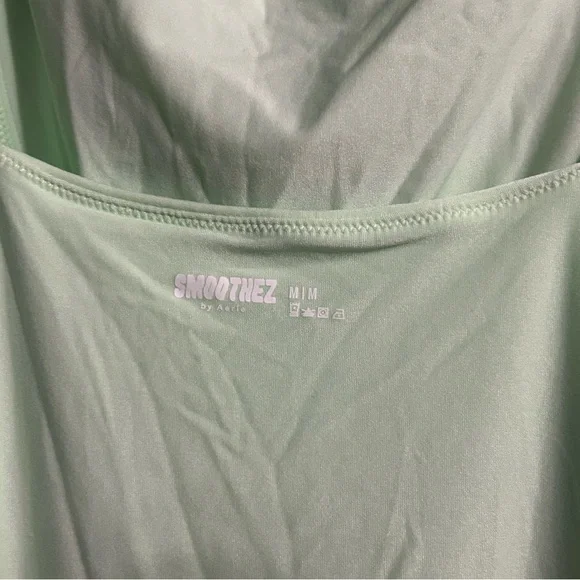 🆕 Aerie SMOOTHEZ Scoop Mint Green Bodysuit Medium Spaghetti Strap Bodysuit - Picture 3 of 8